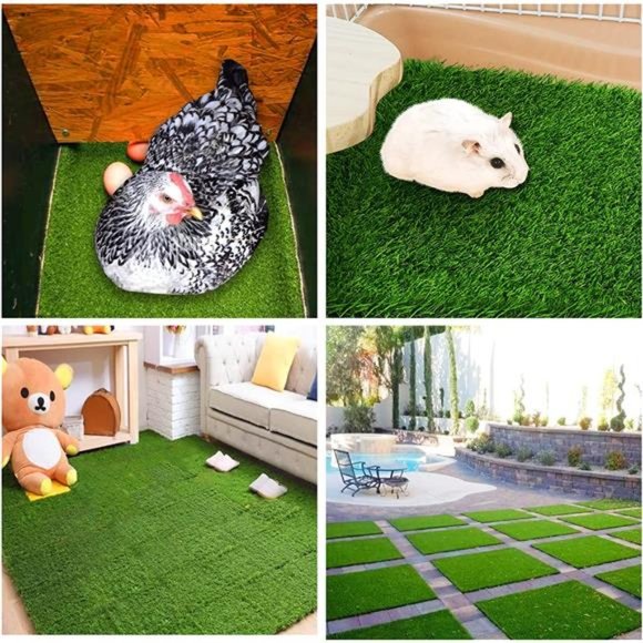 6 Pack Chicken Nesting Box Pads - Washable Artificial Grass - 12"×12"×1" - Picture 6 of 6